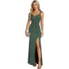 imageEverPretty Womens V Neck Stretchy Glitter Bodycon Sleeveless High Split Formal Wedding Guest DressesEucalyptus Green