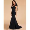 imageEverPretty Womens Sleeveless VNeck Open Back Lace Simple Mermaid Sweep Train Wedding Dress 0171ABlack