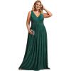 imageEverPretty Womens Glitter Sleeveless V Neck ALine Pleated Waist Evening Gowns 02133Dark Green