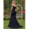 imageEverPretty Womens Off Shoulder Mermaid Wedding Dress Sweep Bridal Gown for Bride with Train 00247Black