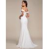 imageEverPretty Womens Off Shoulder Mermaid Wedding Dress Sweep Bridal Gown for Bride with Train 00247White