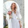 imageEverPretty Womens Round Neck Lace 34 Sleeves Floor Length A Line Wedding Dress 07412PHWhite