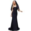 imageEverPretty Womens Off Shoulder Mermaid Wedding Dress Sweep Bridal Gown for Bride with Train 00247Black