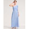 imageEverPretty Womens Chiffon One Shoulder Flowing Cape Slit A Line Floor Length Formal Dresses 00164Ice Blue