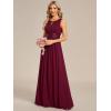 imageEverPretty Womens Fall Crew Neck Sleeveless Ruched A Line Hollow Out Sequin Maxi Formal Wedding Guest Dress 01955Burgundy