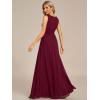 imageEverPretty Womens Fall Crew Neck Sleeveless Ruched A Line Hollow Out Sequin Maxi Formal Wedding Guest Dress 01955Burgundy