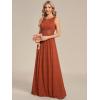 imageEverPretty Womens Fall Crew Neck Sleeveless Ruched A Line Hollow Out Sequin Maxi Formal Wedding Guest Dress 01955Burnt Orange