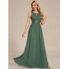 imageEverPretty Womens Fall Crew Neck Sleeveless Ruched A Line Hollow Out Sequin Maxi Formal Wedding Guest Dress 01955Eucalyptus Green