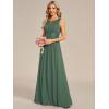imageEverPretty Womens Fall Crew Neck Sleeveless Ruched A Line Hollow Out Sequin Maxi Formal Wedding Guest Dress 01955Eucalyptus Green