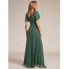imageEverPretty Womens Formal Dresses Flutter Short Sleeve Floor Length Dress 2024 High Waist Evening Dresses 0050Eucalyptus Green