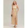 imageEverPretty Womens One Shoulder Slit Flowy Panels Maxi Sequin ALine Formal Evening Dresses 02486Gold