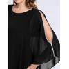 imageEverPretty Womens Round Neck Chiffon 34 Batwing Sleeves Dressy Evening Wedding Top Party Blouses Shirt 02457Black