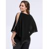 imageEverPretty Womens Round Neck Chiffon 34 Batwing Sleeves Dressy Evening Wedding Top Party Blouses Shirt 02457Black