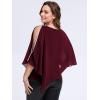 imageEverPretty Womens Round Neck Chiffon 34 Batwing Sleeves Dressy Evening Wedding Top Party Blouses Shirt 02457Burgundy