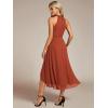 imageEverPretty Womens Sexy Halter Neck Pletaed Sleeveless HiLo Chiffon Wedding Guest Dress 31926Burnt Orange