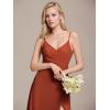 imageEverPretty Womens Sexy Side Slit V Neck Spaghetti Straps Chiffon A Line Bridesmaid Dress 0128BPHBurnt Orange
