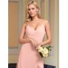 imageEverPretty Womens Sexy Side Slit V Neck Spaghetti Straps Chiffon A Line Bridesmaid Dress 0128BPHPink
