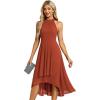 imageEverPretty Womens Sexy Halter Neck Pletaed Sleeveless HiLo Chiffon Wedding Guest Dress 31926Burnt Orange