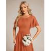 imageEverPretty Womens Elegant Round Neck Short Sleeves Chiffon Empire Waist Floor Length Formal Bridesmaid Dress 01840PHBrandied Melon
