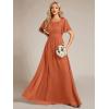 imageEverPretty Womens Elegant Round Neck Short Sleeves Chiffon Empire Waist Floor Length Formal Bridesmaid Dress 01840PHBrandied Melon