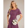 imageEverPretty Womens Elegant Round Neck Short Sleeves Chiffon Empire Waist Floor Length Formal Bridesmaid Dress 01840PHDamson