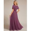 imageEverPretty Womens Elegant Round Neck Short Sleeves Chiffon Empire Waist Floor Length Formal Bridesmaid Dress 01840PHDamson