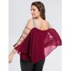 imageEverPretty Womens Glitter Double Layer Flowy Chiffon Blouse for Party Evening Wedding Top Blouses Shirt 02444Burgundy