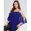 imageEverPretty Womens Glitter Double Layer Flowy Chiffon Blouse for Party Evening Wedding Top Blouses Shirt 02444Sapphire Blue