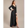 imageEverPretty Womens Sexy V Neck Sparkle ALine FloorLength Glitter Graduation Dresses Black US6