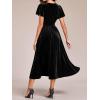 imageEverPretty Womens Elegant Velvet ALine Short Ruffles Sleeves Formal DressBlack
