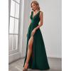 imageEverPretty Womens Deep VNeck Sleeveless Side Slit Floor Length Bridesmaid Wedding Guest Dress 0168BDark Green