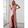 imageEverPretty Womens Deep VNeck Sleeveless Side Slit Floor Length Bridesmaid Wedding Guest Dress 0168BDusty Rose