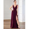 imageEverPretty Womens Deep VNeck Sleeveless Side Slit Floor Length Bridesmaid Wedding Guest Dress 0168BMulberry
