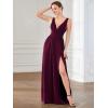 imageEverPretty Womens Deep VNeck Sleeveless Side Slit Floor Length Bridesmaid Wedding Guest Dress 0168BMulberry