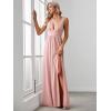 imageEverPretty Womens Deep VNeck Sleeveless Side Slit Floor Length Bridesmaid Wedding Guest Dress 0168BPink