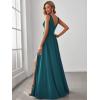 imageEverPretty Womens Deep VNeck Sleeveless Side Slit Floor Length Bridesmaid Wedding Guest Dress 0168BTeal