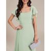 imageEverPretty Womens Elegant Chiffon Flared Sleeves Front Split Square Neck Floor Length Evening DressesMint Green
