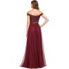 imageEverPretty Womens ALine Plus Size Sparkle FloorLength Wedding Guest Dress Burgundy US6