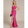 imageEverPretty Womens Glitter Evening Dresses Womens V Neck Stretchy High Slit Sequin Shoulder Strap Formal Gowns 01888Hot Pink