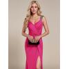 imageEverPretty Womens Glitter Evening Dresses Womens V Neck Stretchy High Slit Sequin Shoulder Strap Formal Gowns 01888Hot Pink