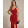 imageEverPretty Womens Glitter Evening Dresses Womens V Neck Stretchy High Slit Sequin Shoulder Strap Formal Gowns 01888Red