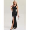 imageEverPretty Womens VNeck Sleeveless Sequin Floor Length Mermaid Formal Evening Dress 02583Black