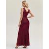 imageEverPretty Womens VNeck Sleeveless Sequin Floor Length Mermaid Formal Evening Dress 02583Burgundy