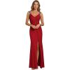 imageEverPretty Womens Glitter Evening Dresses Womens V Neck Stretchy High Slit Sequin Shoulder Strap Formal Gowns 01888Red