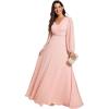 imageEverPretty Womens Mother of The Bride Dresses Long Sleeves V Neck Empire Waist A Line Beading Floor Length Formal Evening Gown 01981