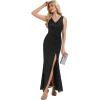 imageEverPretty Womens VNeck Sleeveless Sequin Floor Length Mermaid Formal Evening Dress 02583Black
