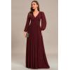 imageEverPretty Womens ALine Formal Wedding Guest Dresses Long Lantern Sleeves Floor Length Glitter Evening GownsBurgundy
