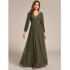 imageEverPretty Womens ALine Formal Wedding Guest Dresses Long Lantern Sleeves Floor Length Glitter Evening GownsOlive