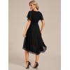 imageEverPretty Womens Chiffon Crew Neck Empire Waist Short Sleeve Semi Formal Dresses Wedding Guest Dress 02053Black