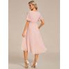 imageEverPretty Womens Chiffon Crew Neck Empire Waist Short Sleeve Semi Formal Dresses Wedding Guest Dress 02053Pink